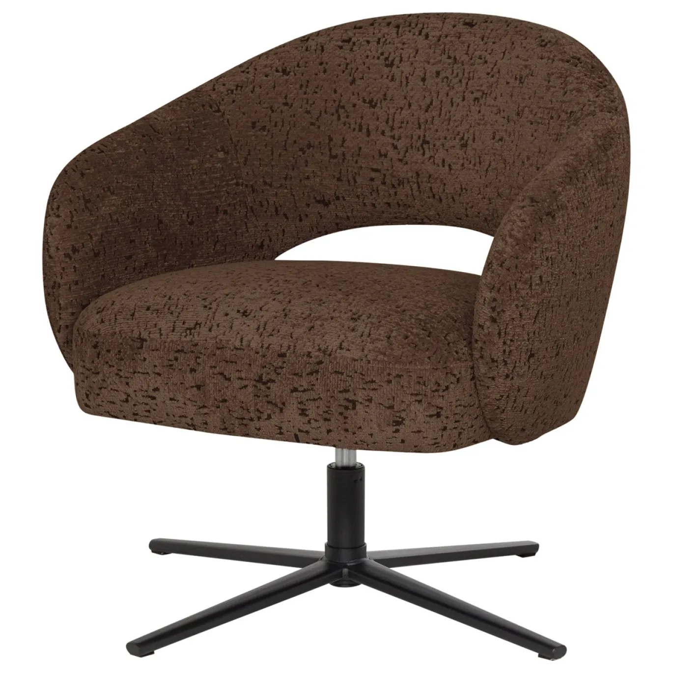 Woood Draaifauteuil Pico Velvet Structuur Bruin