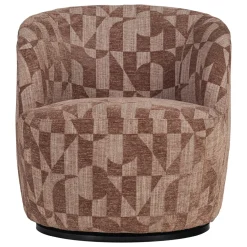Woood Draaifauteuil Serra Grafisch Patroon Oudroze