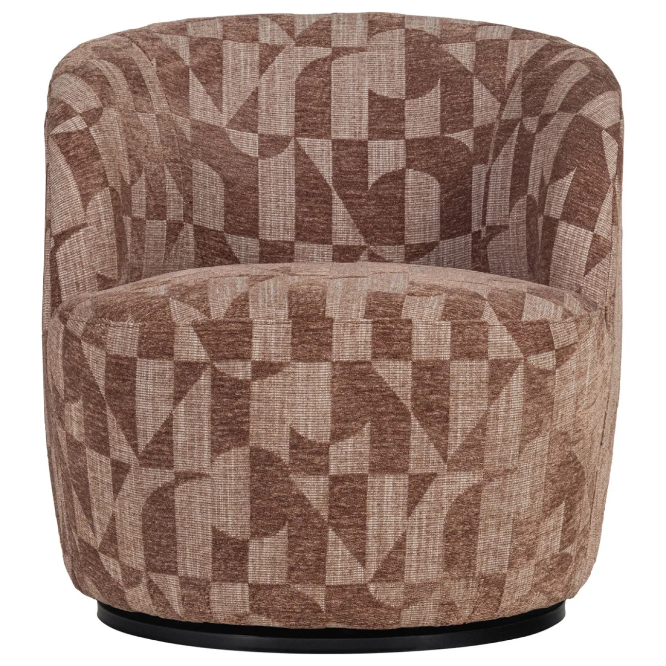 Woood Draaifauteuil Serra Grafisch Patroon Oudroze