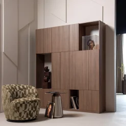 Woood Draaifauteuil Serra Grafisch Patroon Olijfgroen