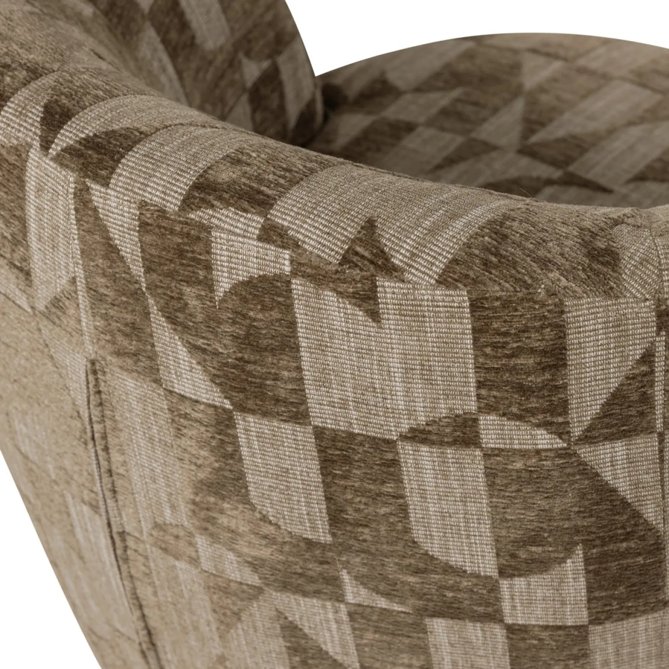 Woood Draaifauteuil Serra Grafisch Patroon Olijfgroen