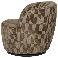 Woood Draaifauteuil Serra Grafisch Patroon Olijfgroen