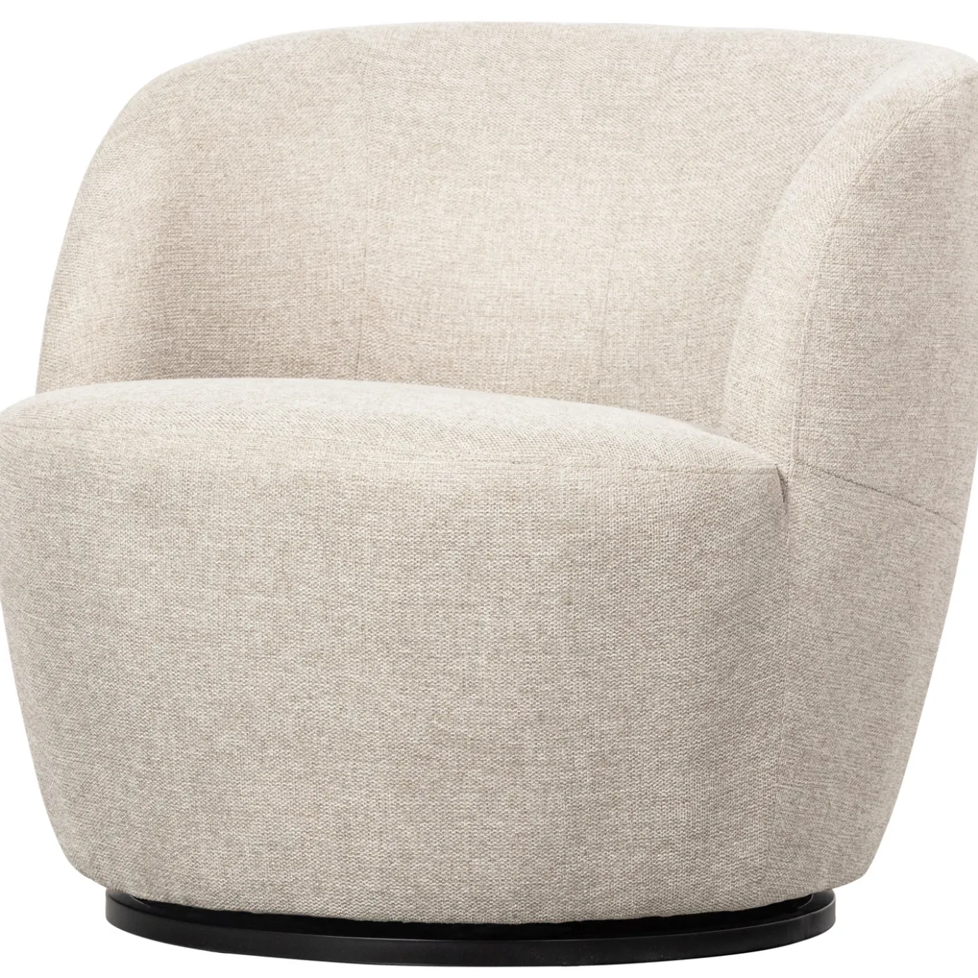 Woood Draaifauteuil Weston Geweven Stof Off White