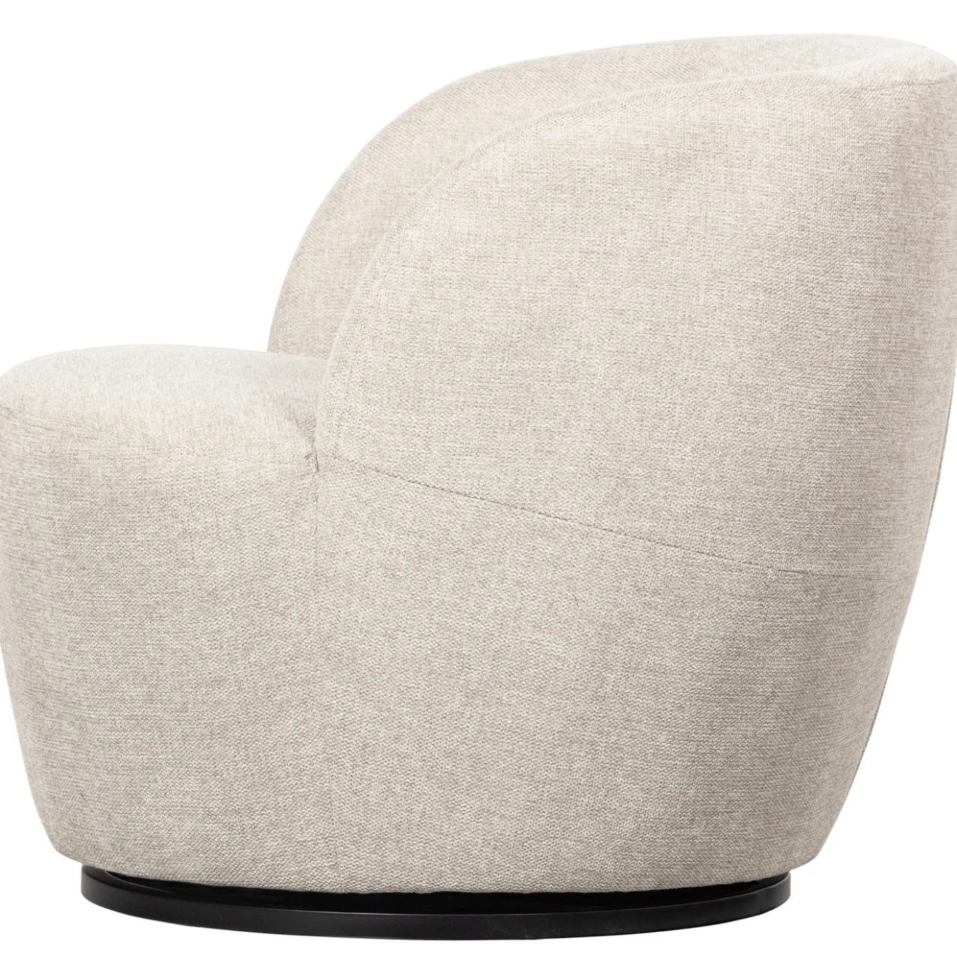 Woood Draaifauteuil Weston Geweven Stof Off White