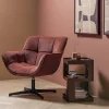 Woood Draaifauteuil Wibo Mat Velvet Bruinrood