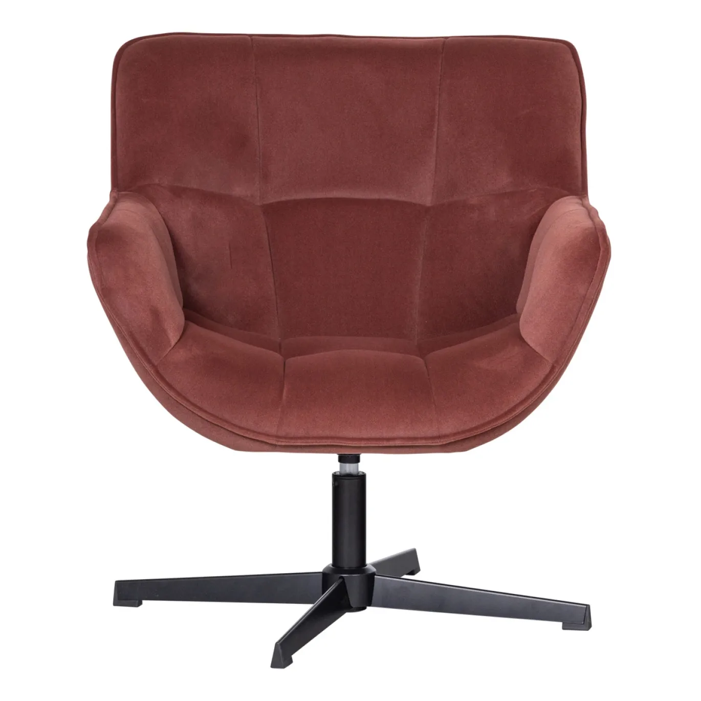 Woood Draaifauteuil Wibo Mat Velvet Bruinrood