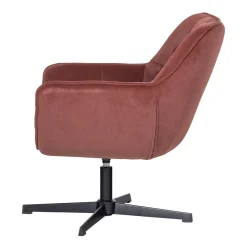 Woood Draaifauteuil Wibo Mat Velvet Bruinrood