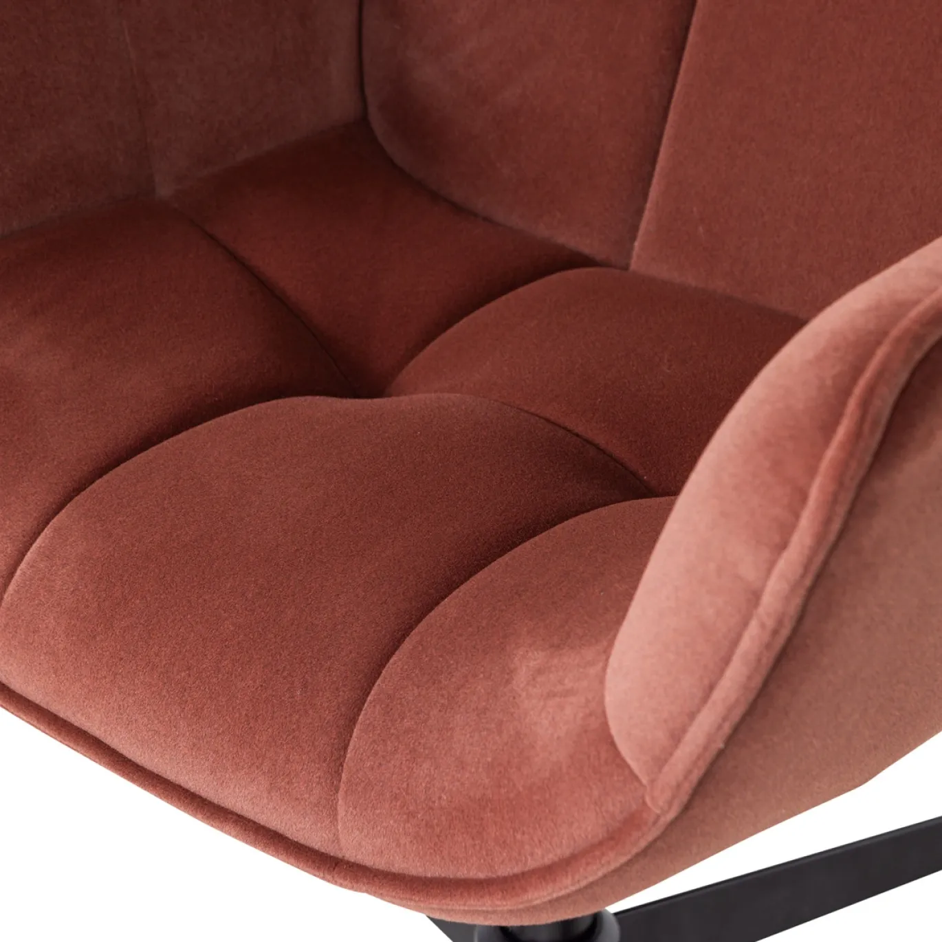 Woood Draaifauteuil Wibo Mat Velvet Bruinrood