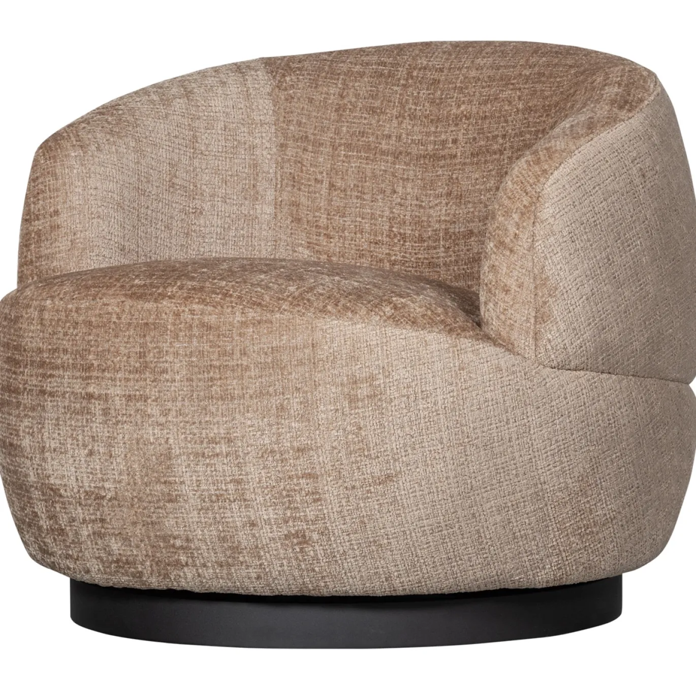 Woood Draaifauteuil Woolly Chenille Zand