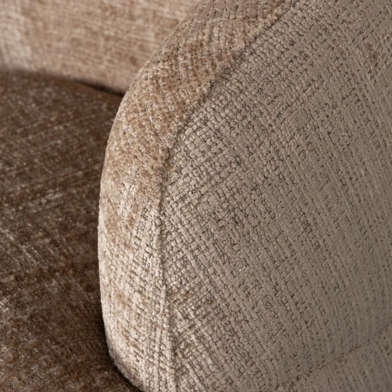 Woood Draaifauteuil Woolly Chenille Zand