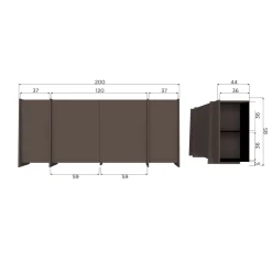 Woood Dressoir Brock 200cm Essenfineer Middenbruin