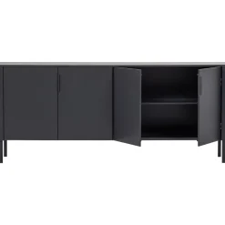 Woood Dressoir Gunnar 200cm Grenen Matzwart