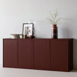 Woood Dressoir Merel Grenen Bordeauxrood