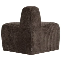 Woood Eetkamerbank Mojo Base Hoek Rond Rugleuning Ribstof Bruin