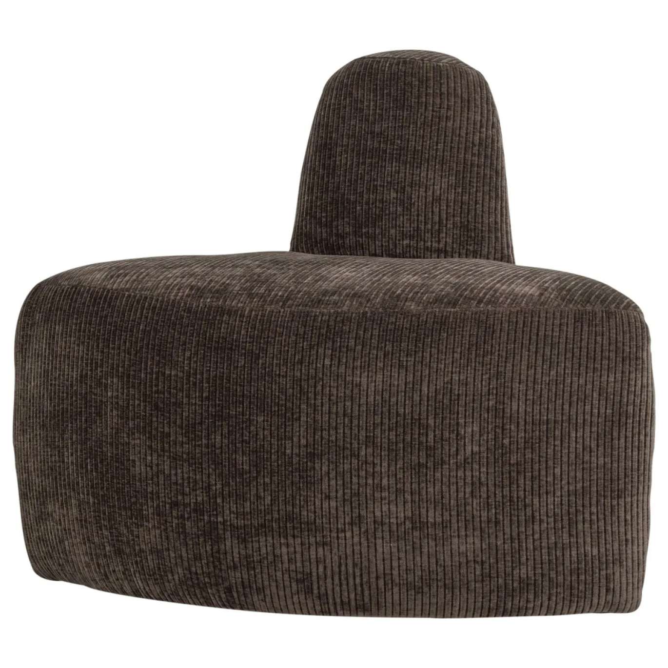 Woood Eetkamerbank Mojo Base Hoek Rond Rugleuning Ribstof Bruin