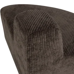 Woood Eetkamerbank Mojo Base Hoek Rond Rugleuning Ribstof Bruin