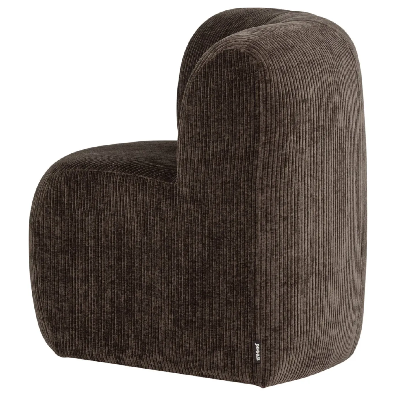 Woood Eetkamerbank Mojo Base Hoek Met Rugleuning Ribstof Bruin