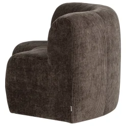 Woood Eetkamerbank Mojo Base Halfronde Hoek Rug Ribstof Bruin