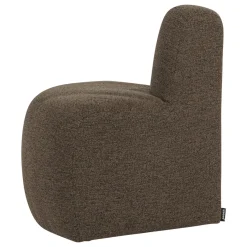 Woood Eetkamerbank Mojo Base Hoek Rond Rugleuning Bouclé Bruin