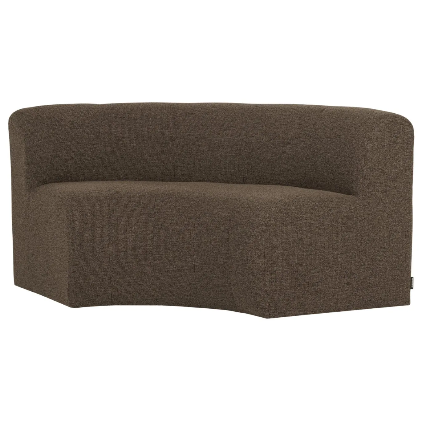 Woood Eetkamerbank Mojo Base Halfronde Hoek Rug Bouclé Bruin