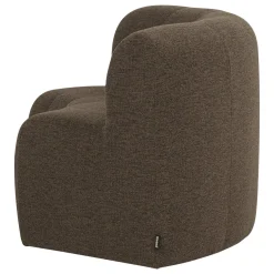 Woood Eetkamerbank Mojo Base Halfronde Hoek Rug Bouclé Bruin
