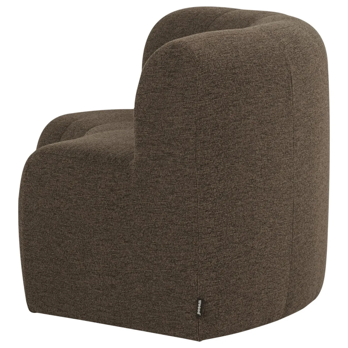 Woood Eetkamerbank Mojo Base Halfronde Hoek Rug Bouclé Bruin