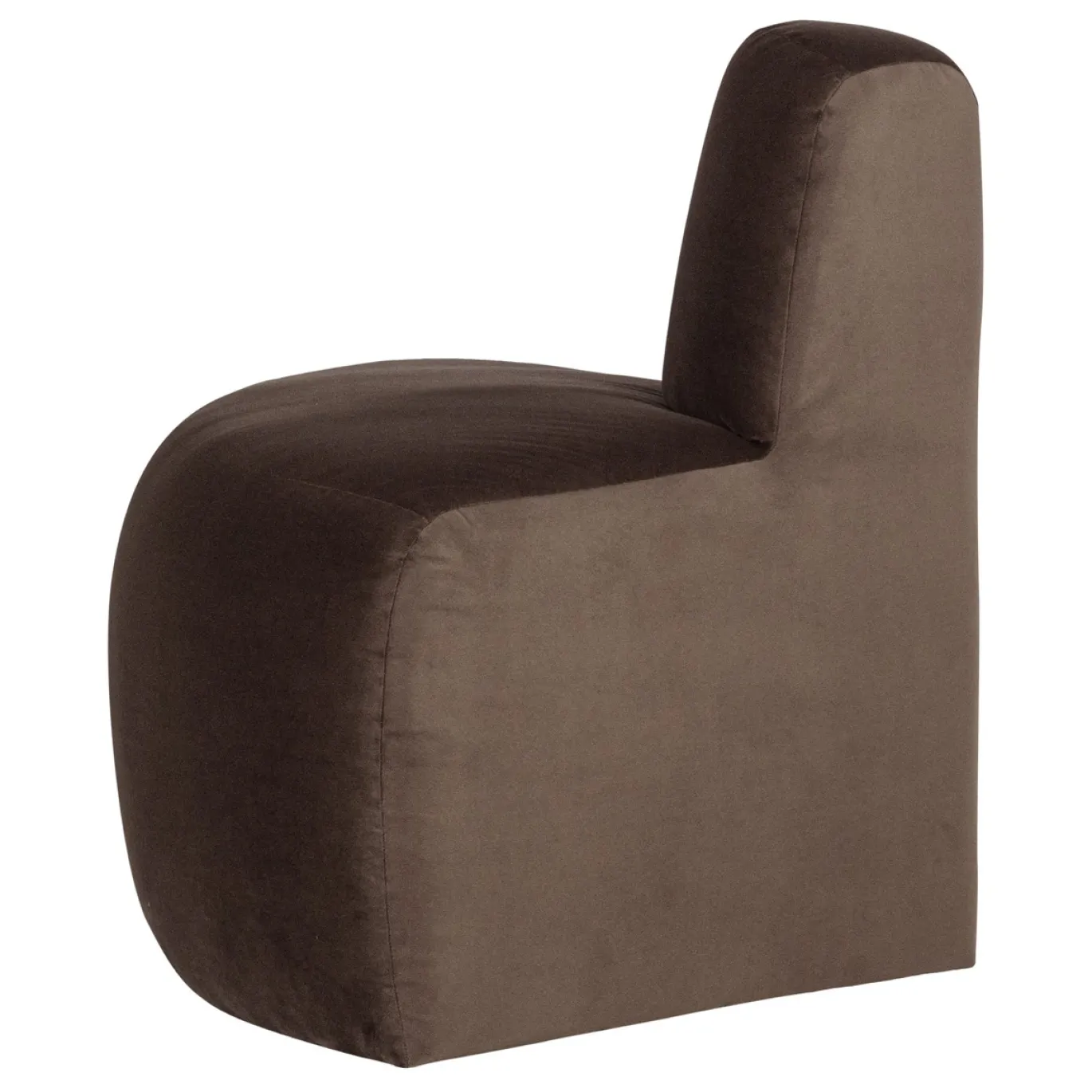Woood Eetkamerbank Mojo Base Hoek Rond Rugleuning Velvet Bruin