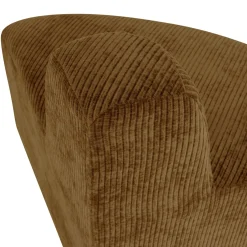 Woood Eetkamerbank Mojo Base Hoek Rond Rugleuning Ribstof Honinggeel