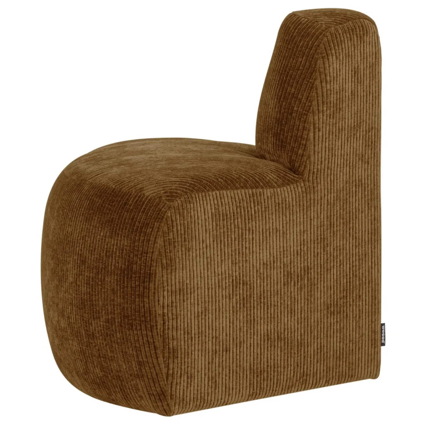 Woood Eetkamerbank Mojo Base Hoek Rond Rugleuning Ribstof Honinggeel