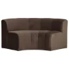 Woood Eetkamerbank Mojo Base Halfronde Hoek Rug Velvet Bruin
