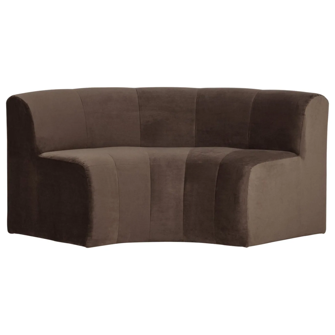 Woood Eetkamerbank Mojo Base Halfronde Hoek Rug Velvet Bruin
