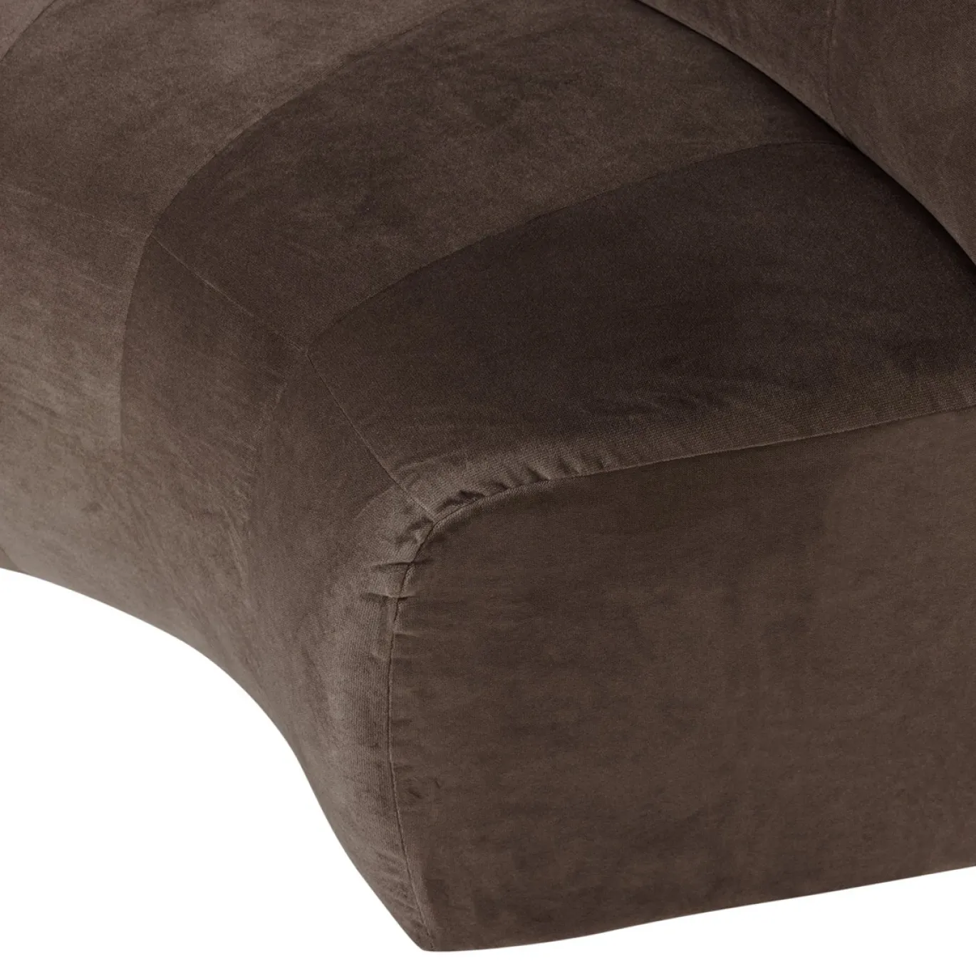 Woood Eetkamerbank Mojo Base Halfronde Hoek Rug Velvet Bruin