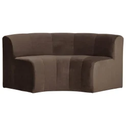 Woood Eetkamerbank Mojo Base Halfronde Hoek Rug Velvet Bruin