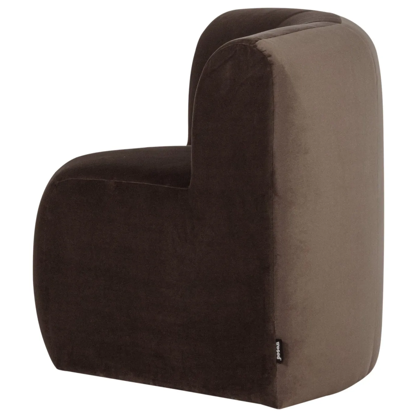 Woood Eetkamerbank Mojo Base Hoek Rugleuning Velvet Bruin