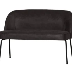 Woood Eetkamerbank Vogue Leer Zwart