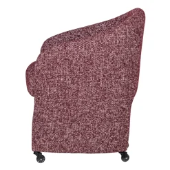 Woood Eetkamerstoel Cordo Met Wielen Melange Bordeauxrood