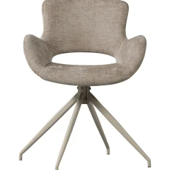 Woood Eetkamerstoel Eliva Structure Velvet Zand - Set Van 2
