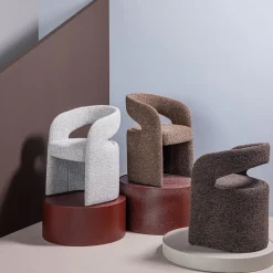 Woood Eetkamerstoel Lanor Grove Bouclé Donkerbruin