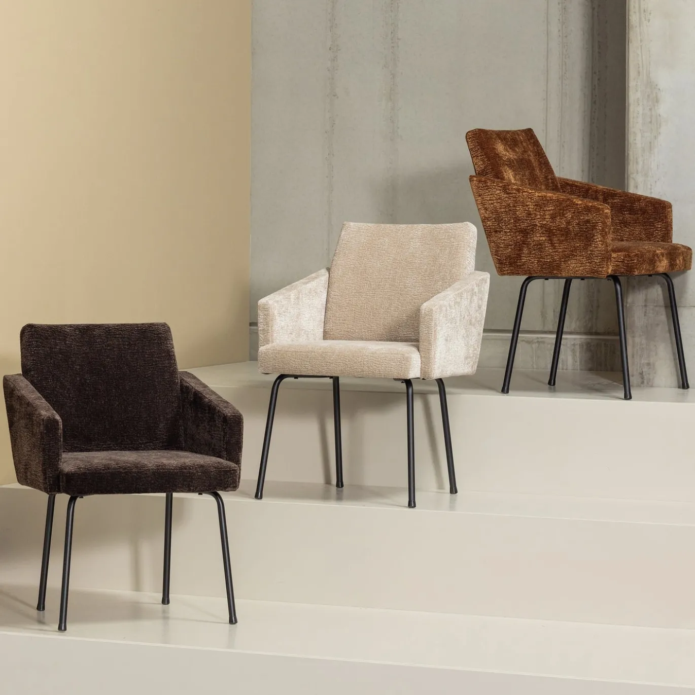 Woood Eetkamerstoel Mount Chenille Zand