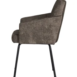 Woood Eetkamerstoel Mount Met Armleuning Grof Geweven Grijs/Bruin