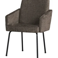 Woood Eetkamerstoel Mount Met Armleuning Grof Geweven Grijs/Bruin