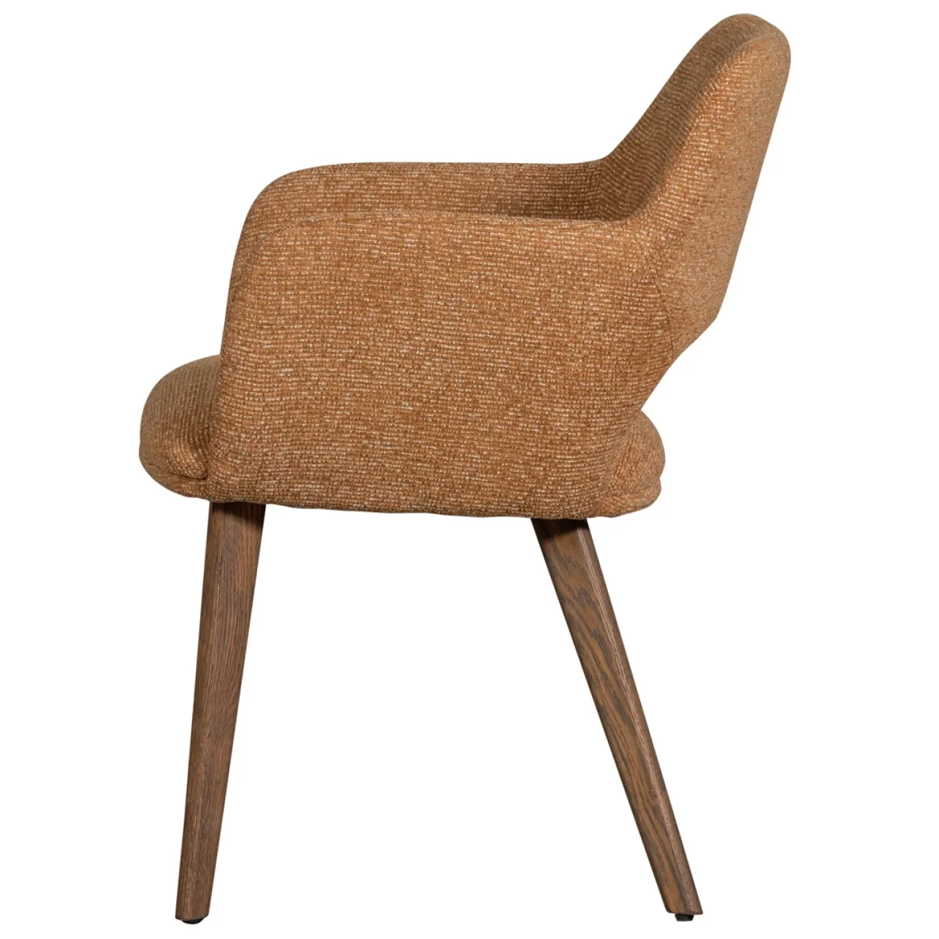 Woood Eetkamerstoel Murat Geel Met Houten Poot Mystic Brown
