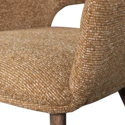 Woood Eetkamerstoel Murat Geel Met Houten Poot Mystic Brown