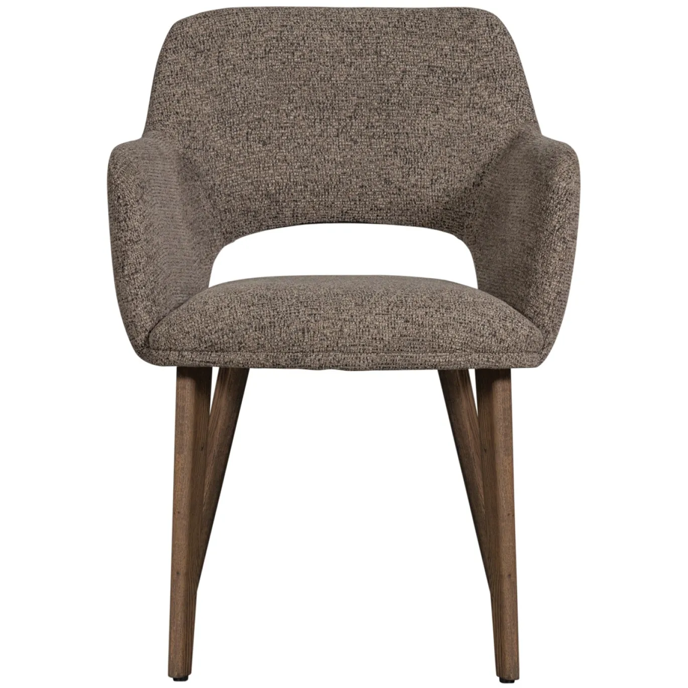 Woood Eetkamerstoel Murat Taupe Met Houten Poot Mystic Brown