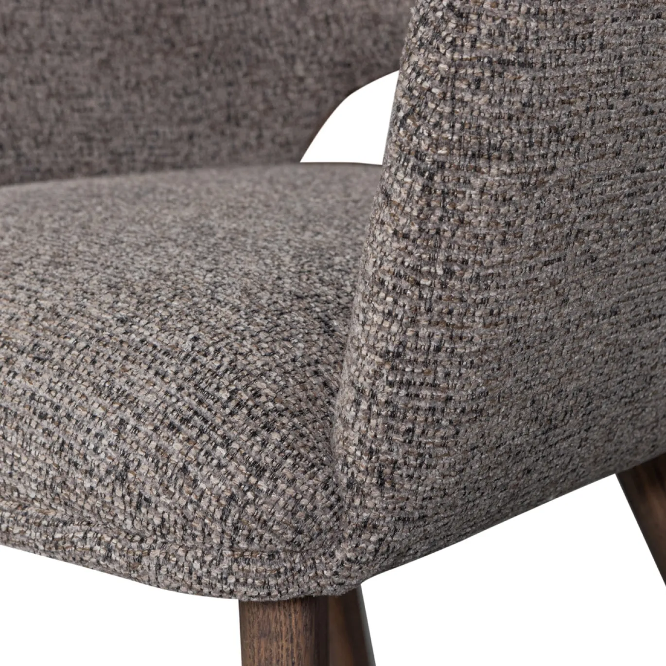 Woood Eetkamerstoel Murat Taupe Met Houten Poot Mystic Brown