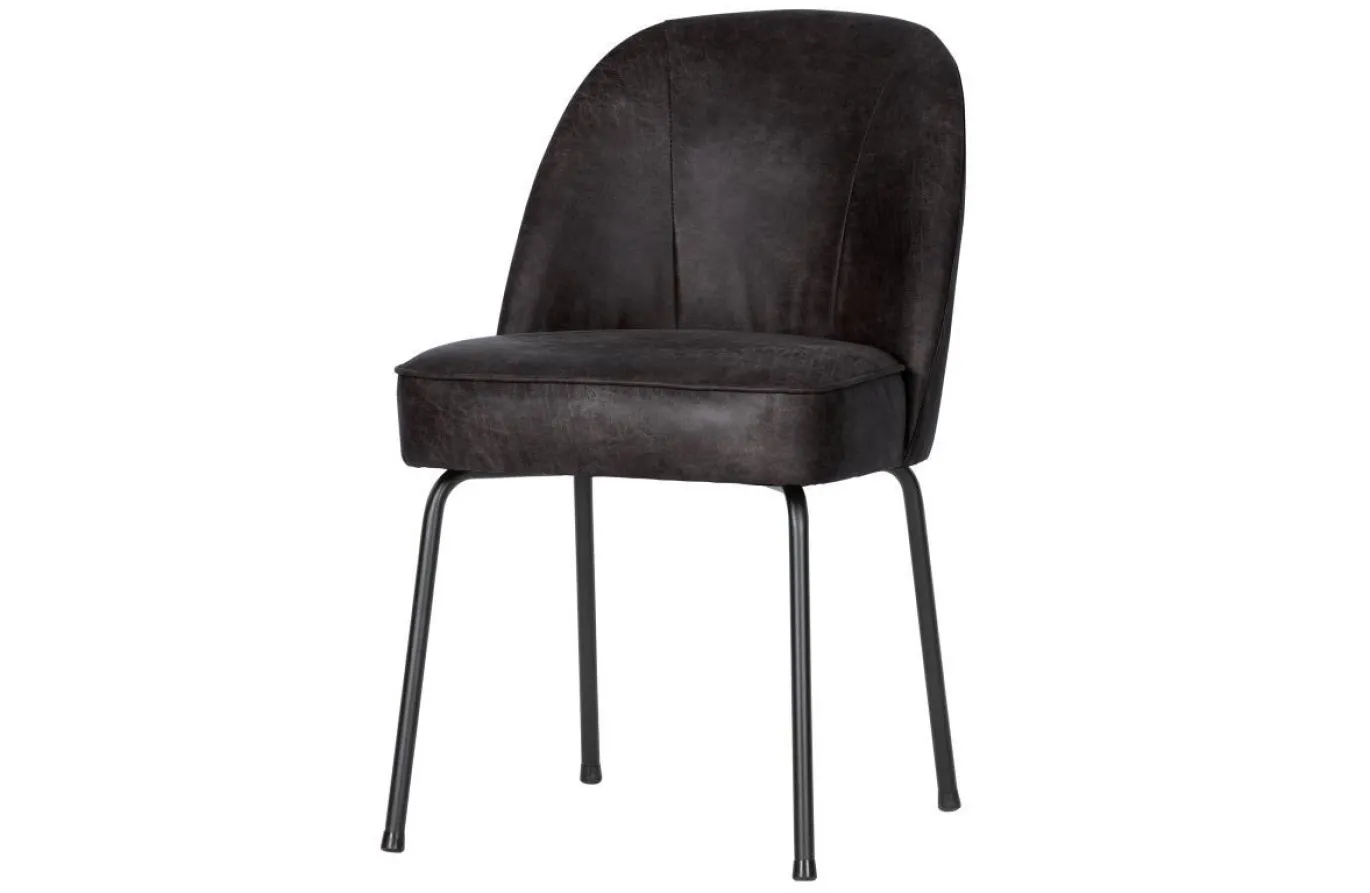 Woood Eetkamerstoel Vogue Zwart Leer