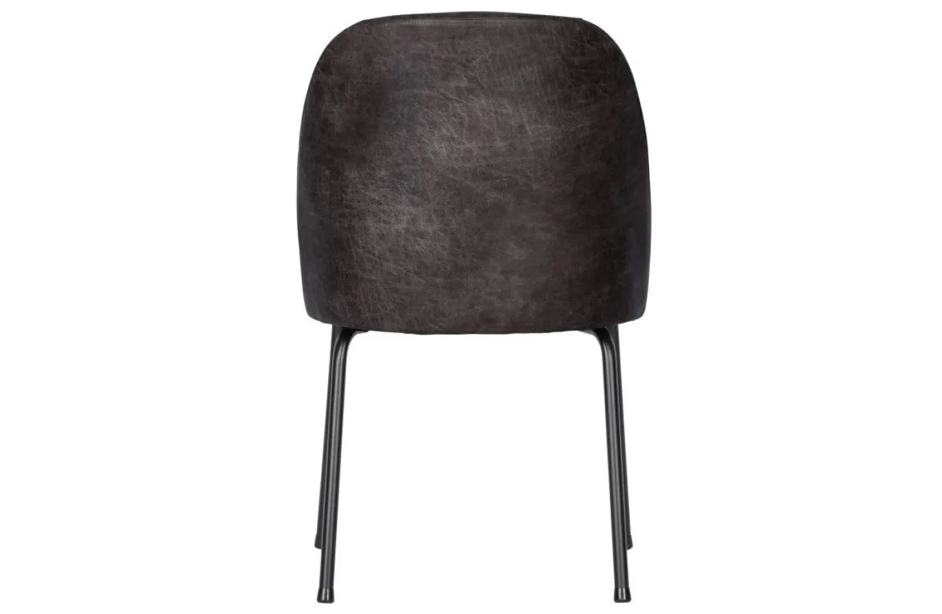 Woood Eetkamerstoel Vogue Zwart Leer