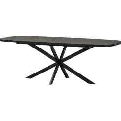 Woood Eettafel Arros Uitschuifbaar 180-220x90cm Mdf Zwart