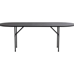 Woood Eettafel Arthur Ovaal Met H-poot Eiken Zwart