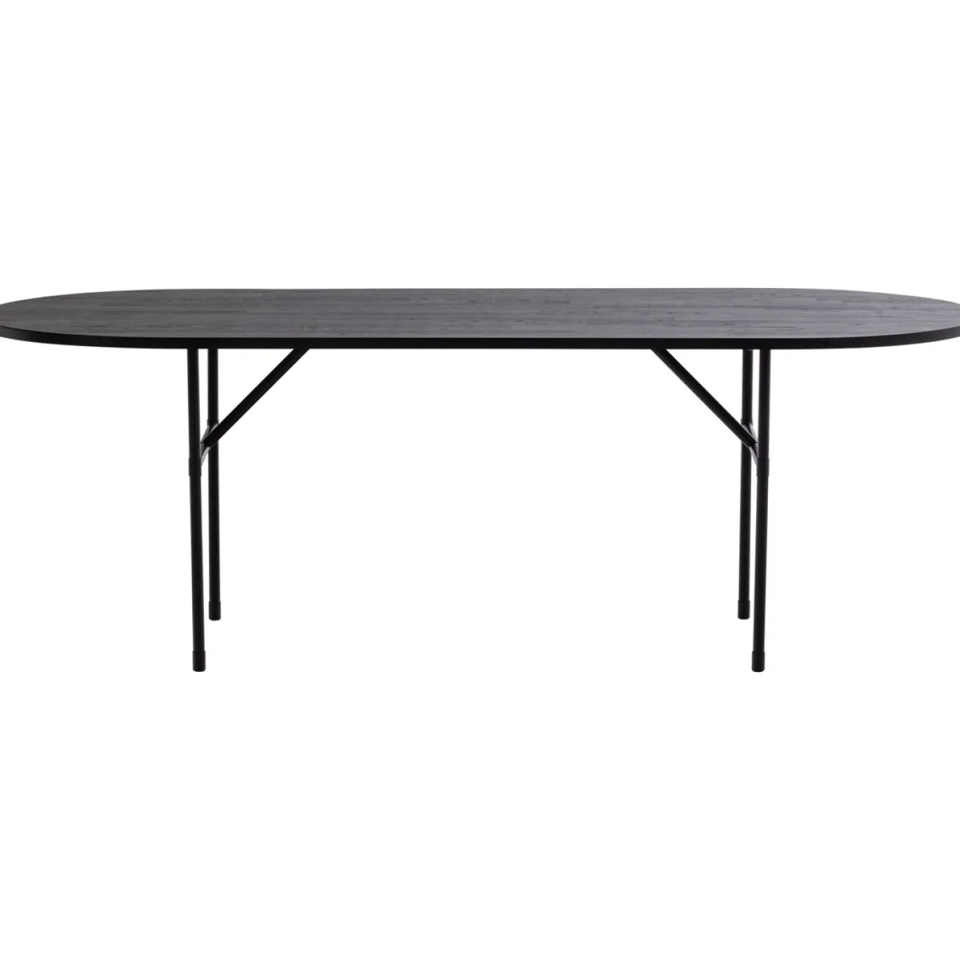 Woood Eettafel Arthur Ovaal Met H-poot Eiken Zwart